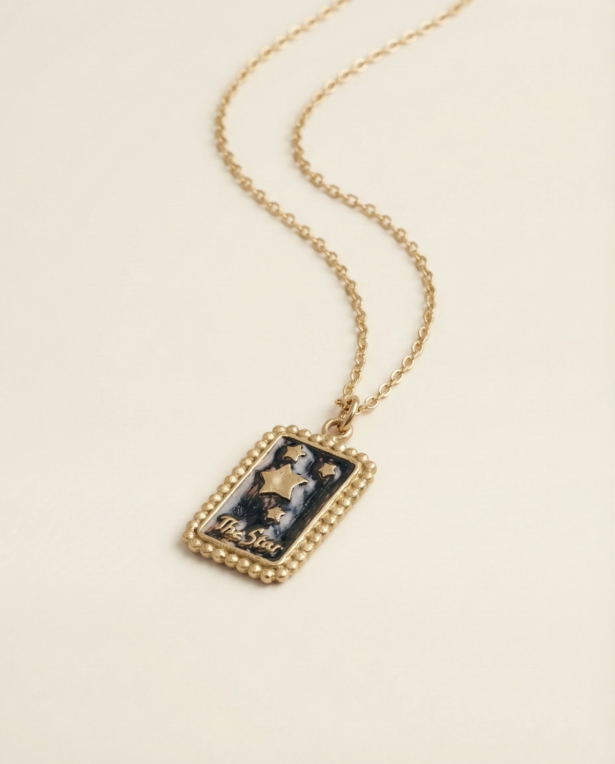 Yıldız Tarot Kartı Kolye, 925 Ayar Gümüş - 20 Mm - 0
