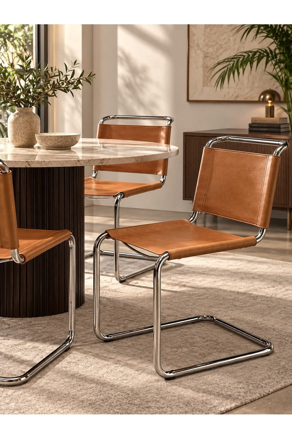 Siena Chair – Paslanmaz Çelik Suni Deri Sandalye - 2