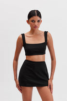 Viva Crop Top, Siyah - 0