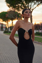 Palma Straplez Elbise, Toka Detaylı - 3