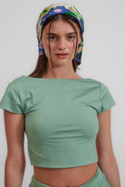 Berry Sırt Detaylı Crop Top, Yeşil - 0