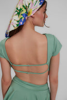 Berry Sırt Detaylı Crop Top, Yeşil - 6