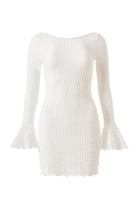 Fleur Sırtı Açık Gofreli Mini Elbise - 3