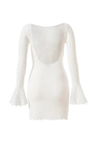 Fleur Sırtı Açık Gofreli Mini Elbise - 4