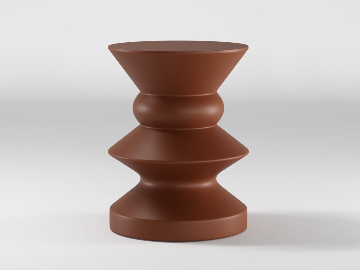 Adella Yan Sehpa, Zeytin Kahvesi - 39 cm Çap - 0