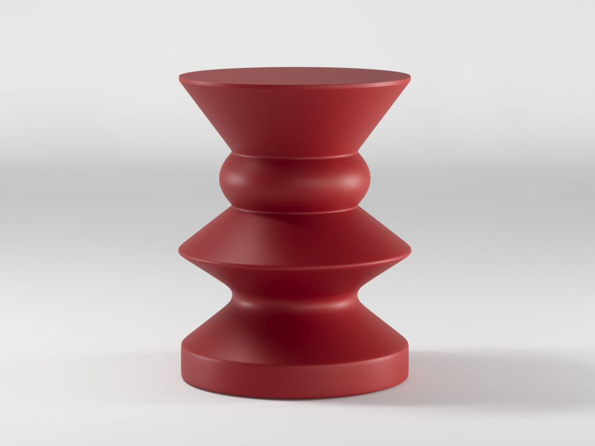 Adella Yan Sehpa, Rubin Kırmızı - 39 cm Çap - 0