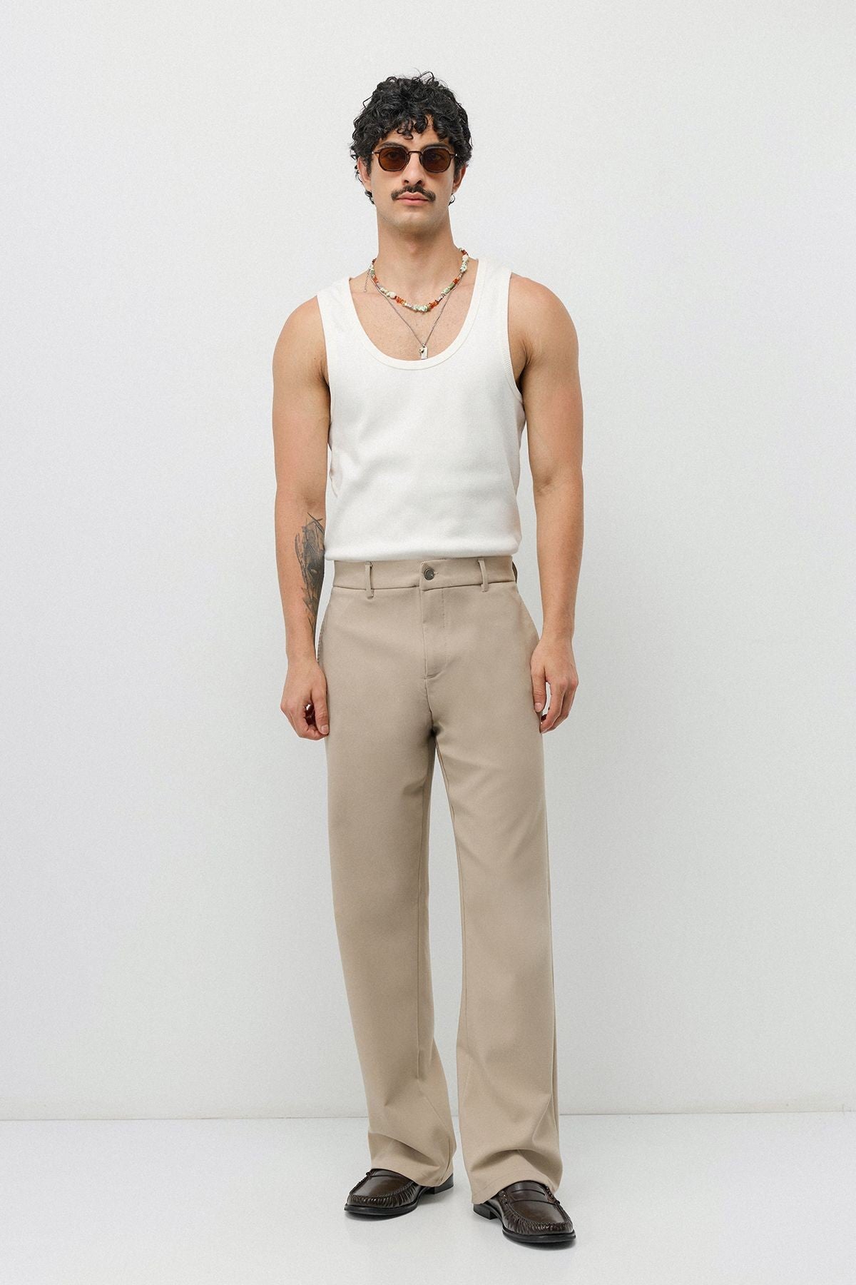 Yüksek Bel Flare Fit Pantolon - 0