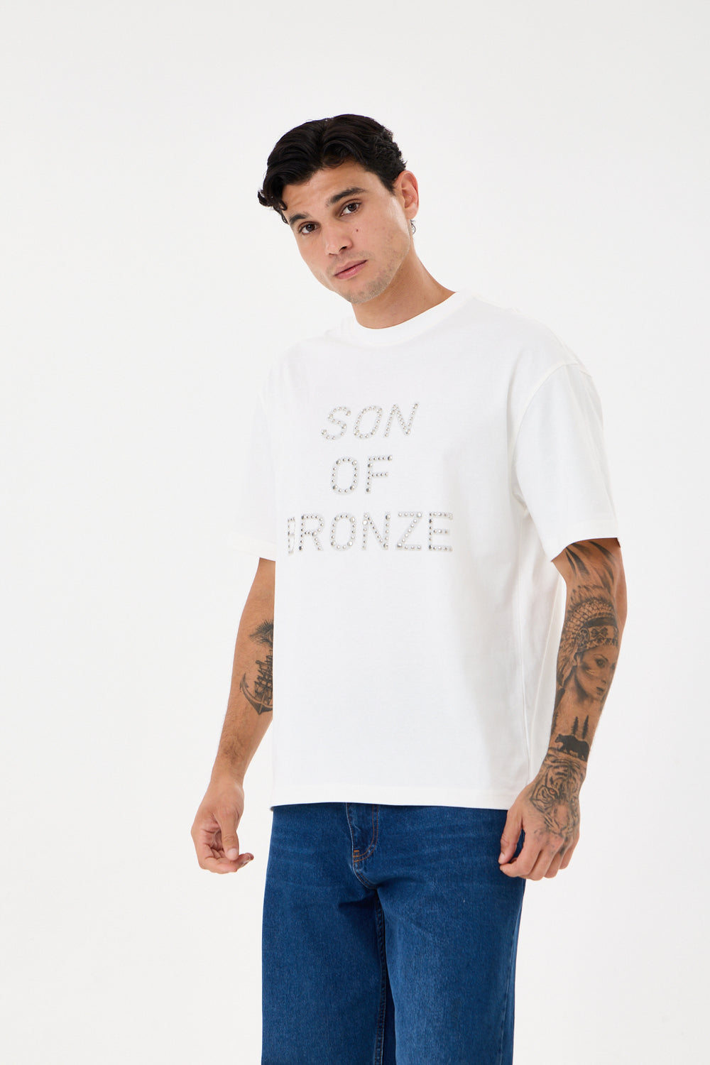 Off White Rivet Taşlı Comfort T-Shirt - 0