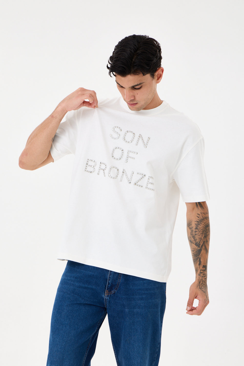 Off White Rivet Taşlı Comfort T-Shirt - 2