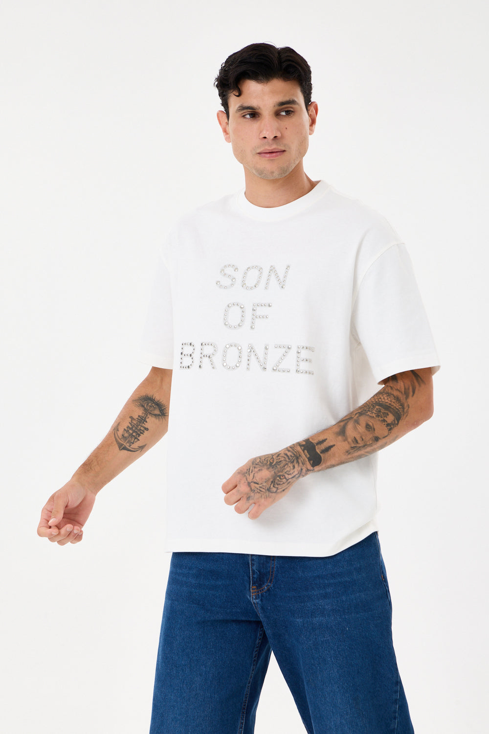 Off White Rivet Taşlı Comfort T-Shirt - 4