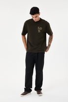 Dark Green Aplike Detaylı Comfort T-Shirt - 6