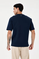 Navy Blue Eva Nakışlı Comfort T-Shirt - 2