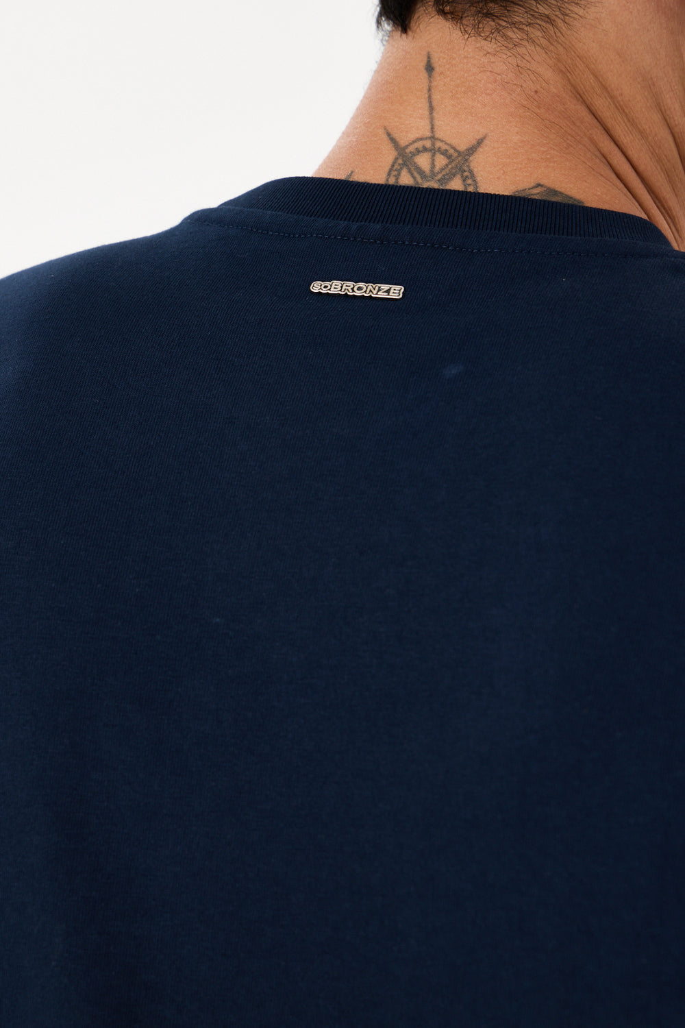 Navy Blue Eva Nakışlı Comfort T-Shirt - 4