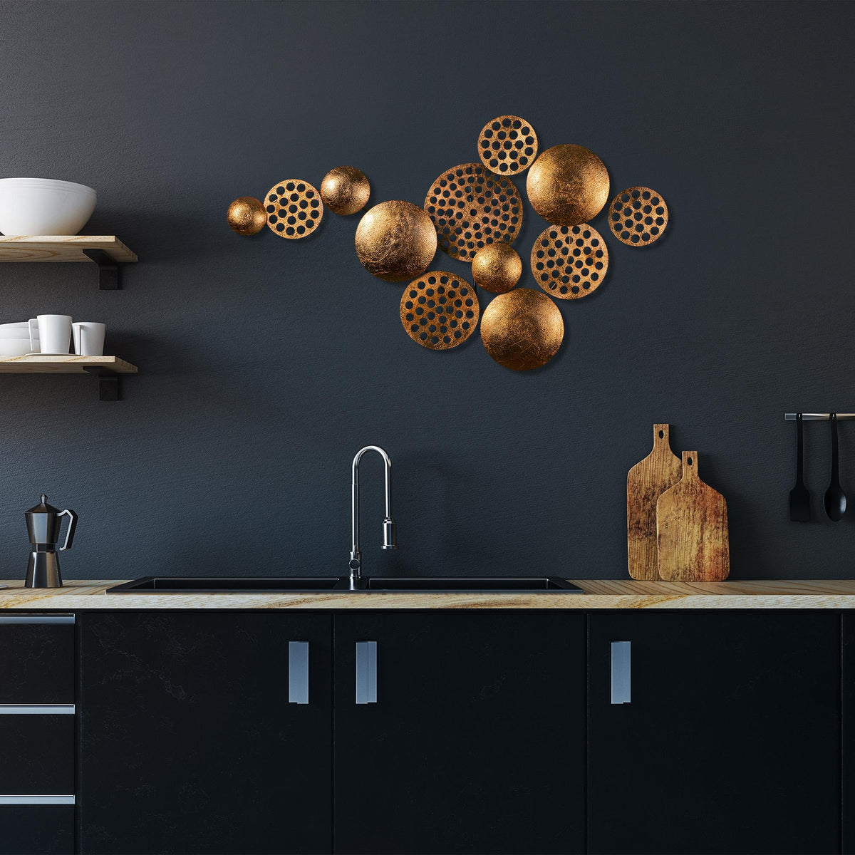 Dekoratif Metal Duvar Tablosu, Mat Bakır - 45x82 cm - 2