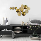 Dekoratif Metal Duvar Tablosu, Altın Rengi - 45x82 cm - 0