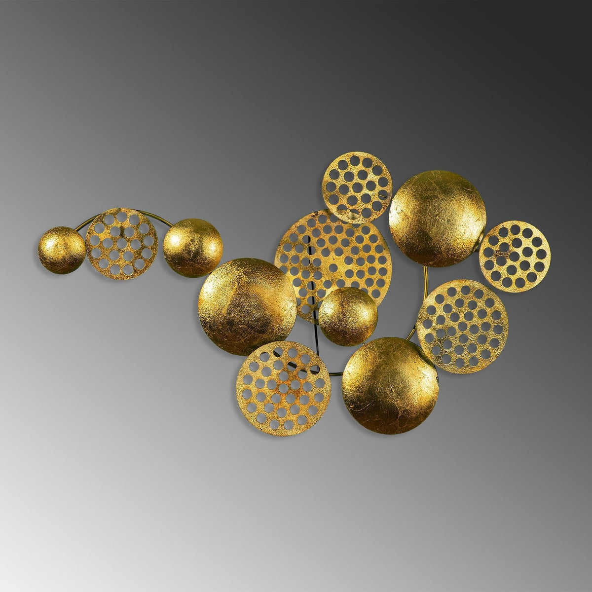 Dekoratif Metal Duvar Tablosu, Altın Rengi - 45x82 cm - 4