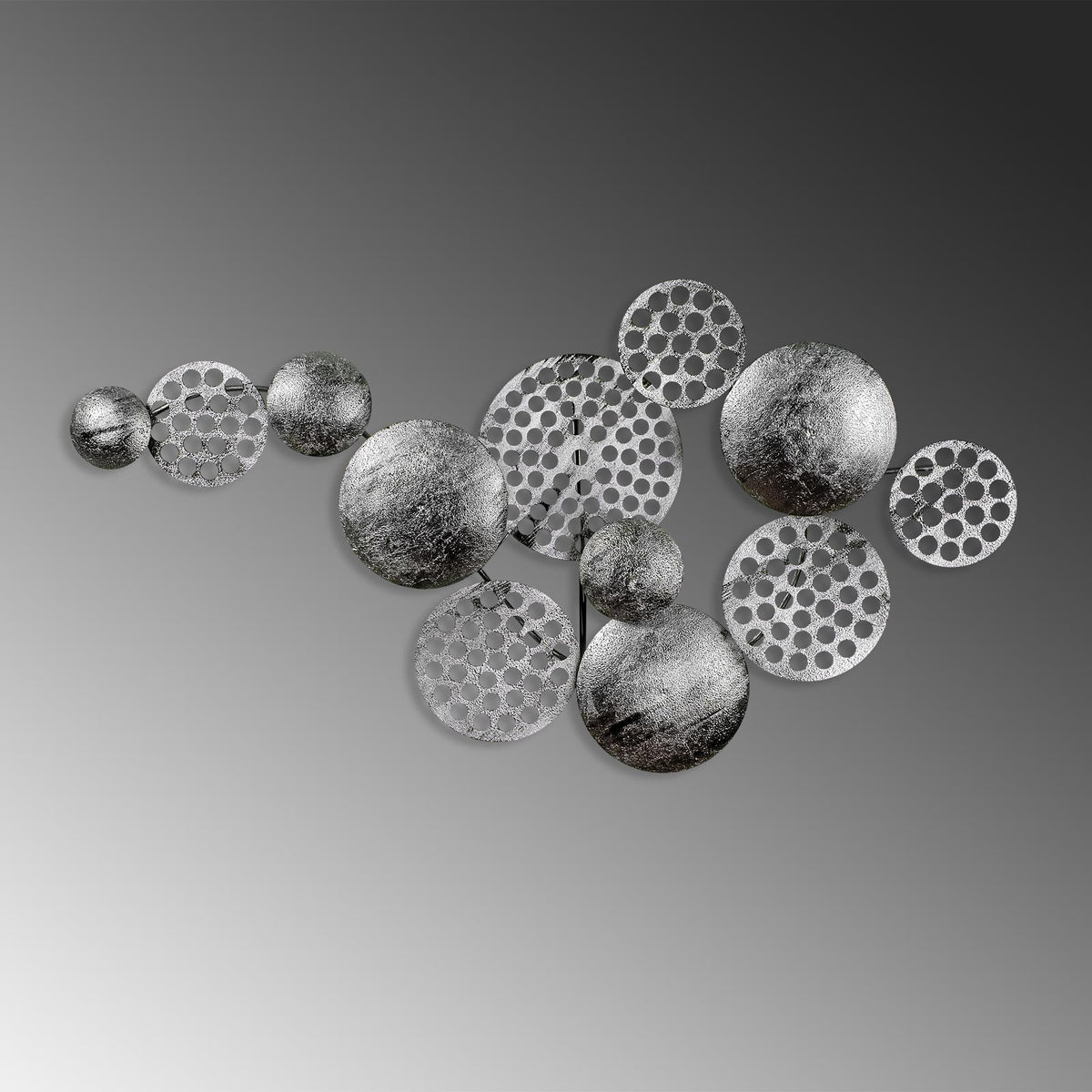 Dekoratif Metal Duvar Tablosu, Gümüş Rengi - 45x82 cm - 4