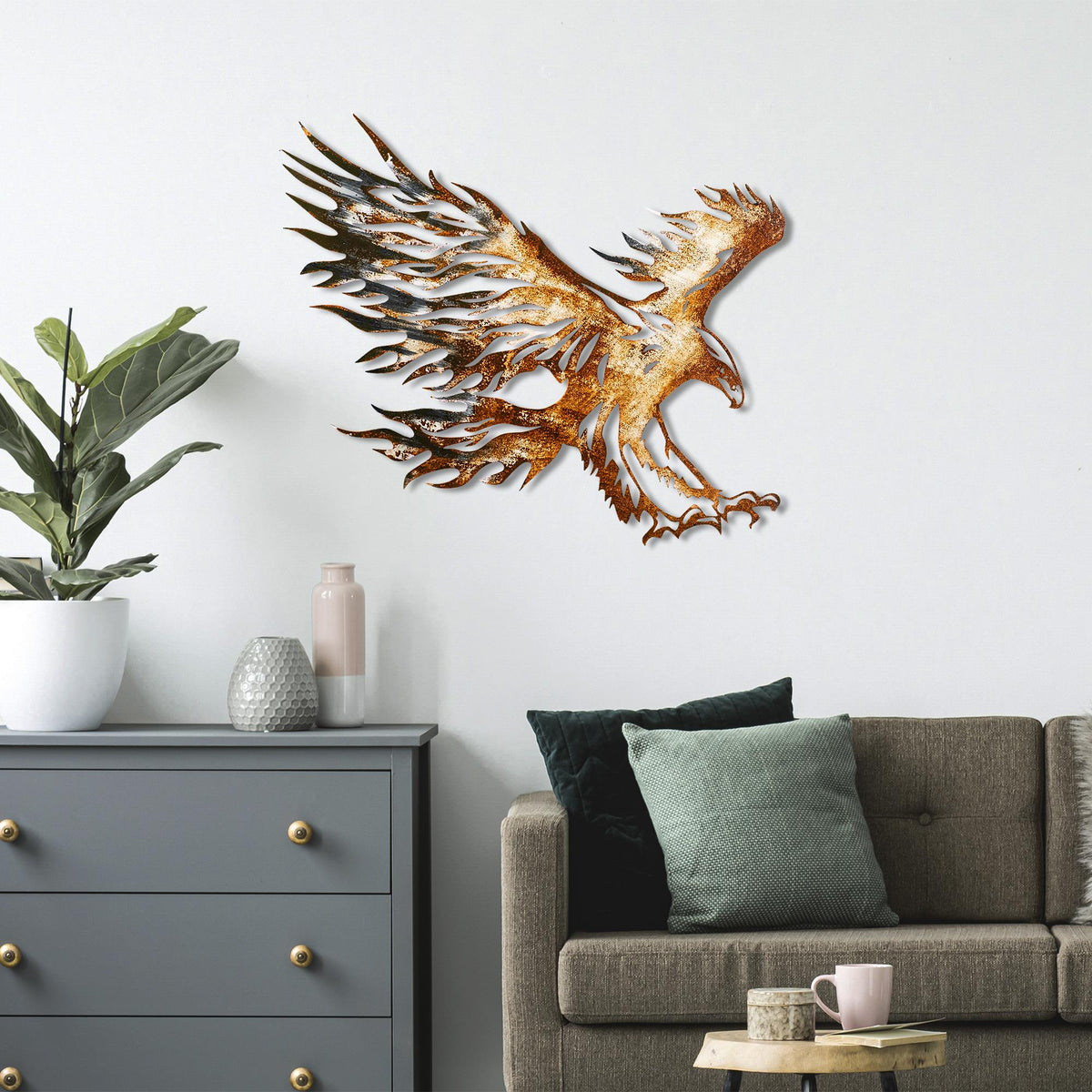 Dekoratif Metal Duvar Tablosu - 63x71 cm - 0