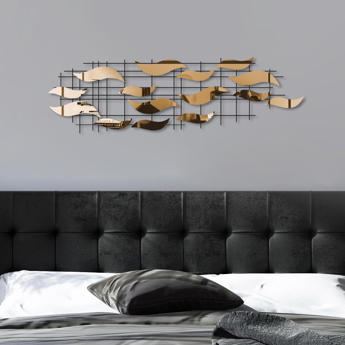 Dekoratif Metal Duvar Tablosu, Mat Bakır - 110x32 cm - 0