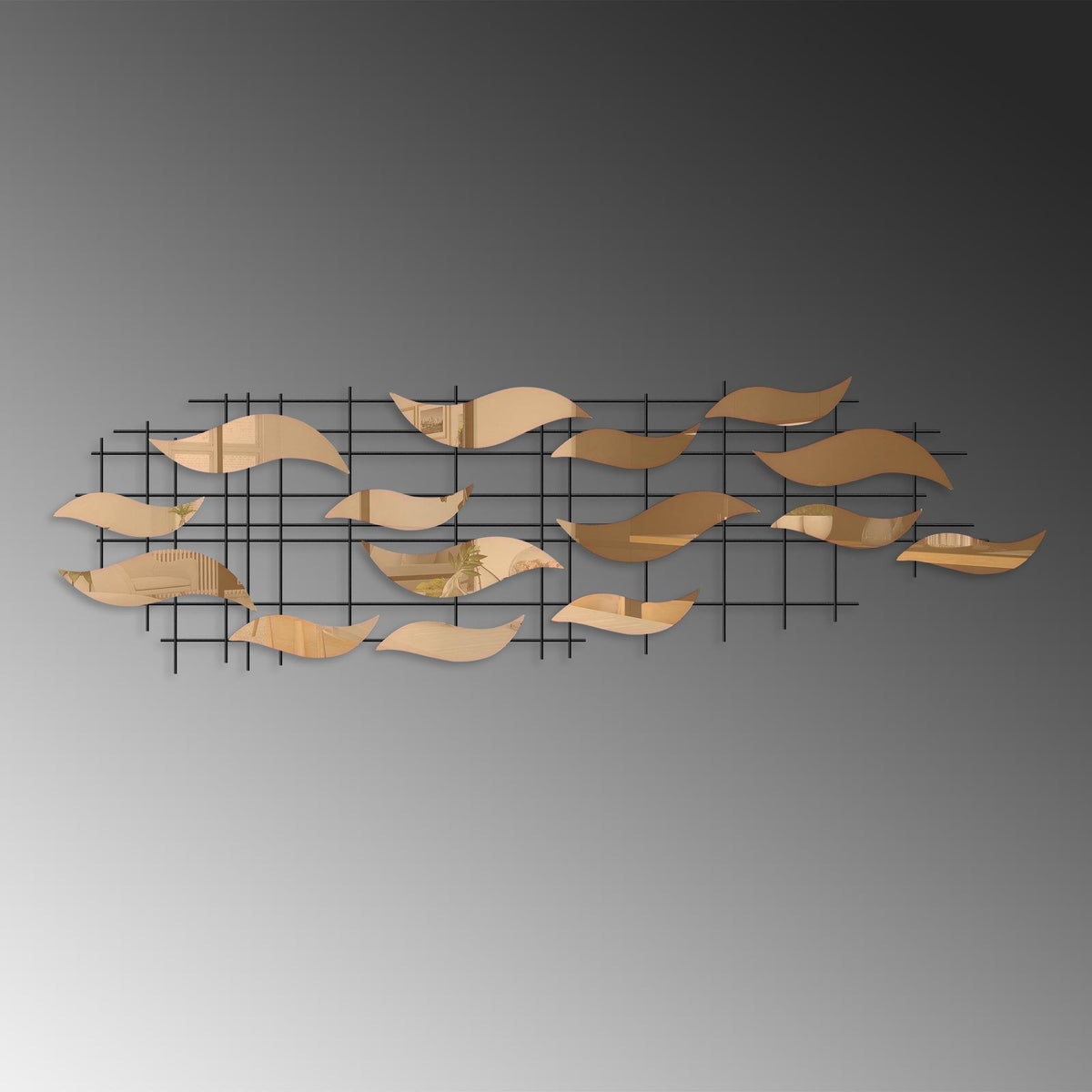 Dekoratif Metal Duvar Tablosu, Mat Bakır - 110x32 cm - 4