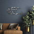 Dekoratif Metal Duvar Tablosu, Krom - 100x45 cm - 0