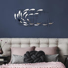 Dekoratif Metal Duvar Tablosu, Krom - 100x45 cm - 2