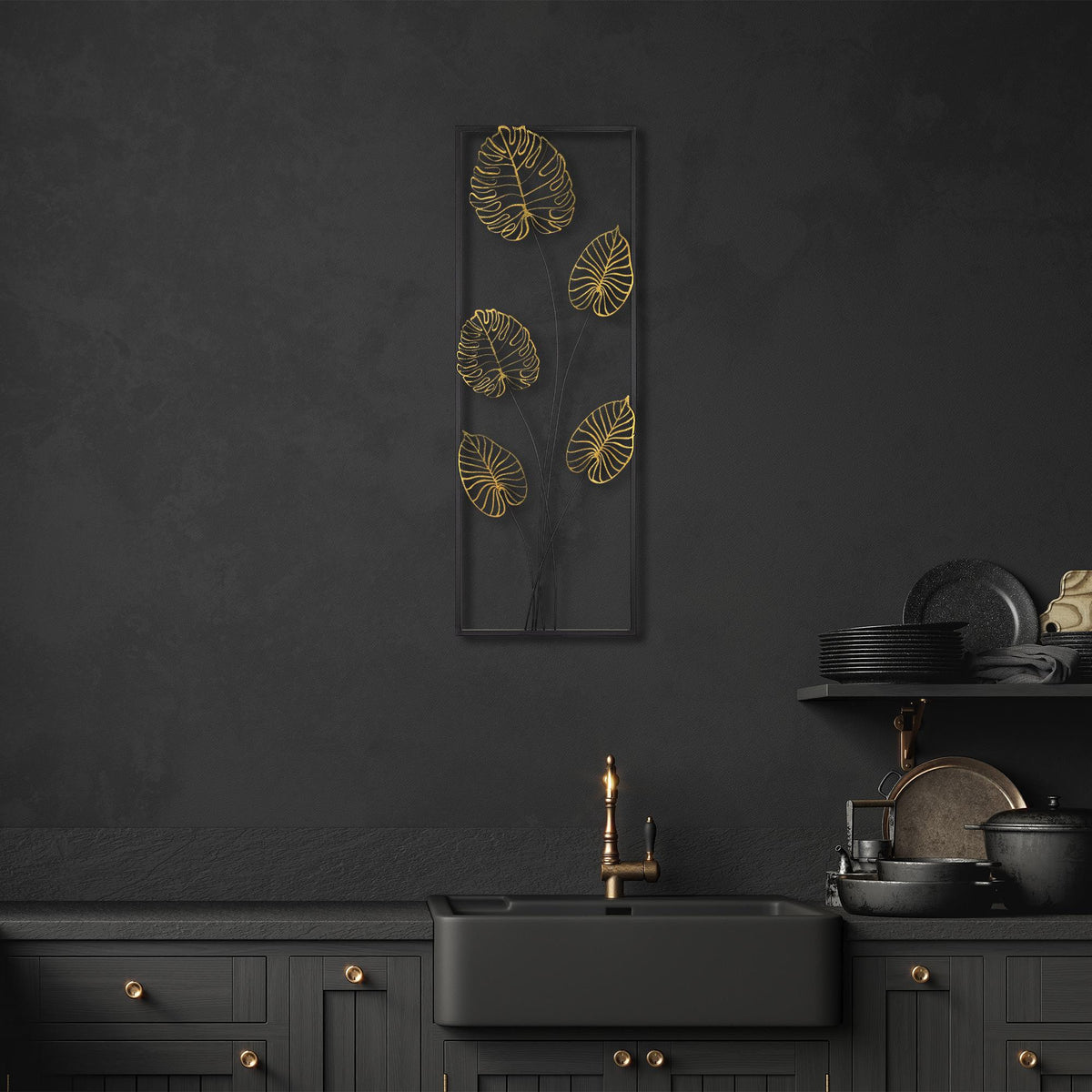 Dekoratif Metal Duvar Tablosu - 32x90 cm - 3