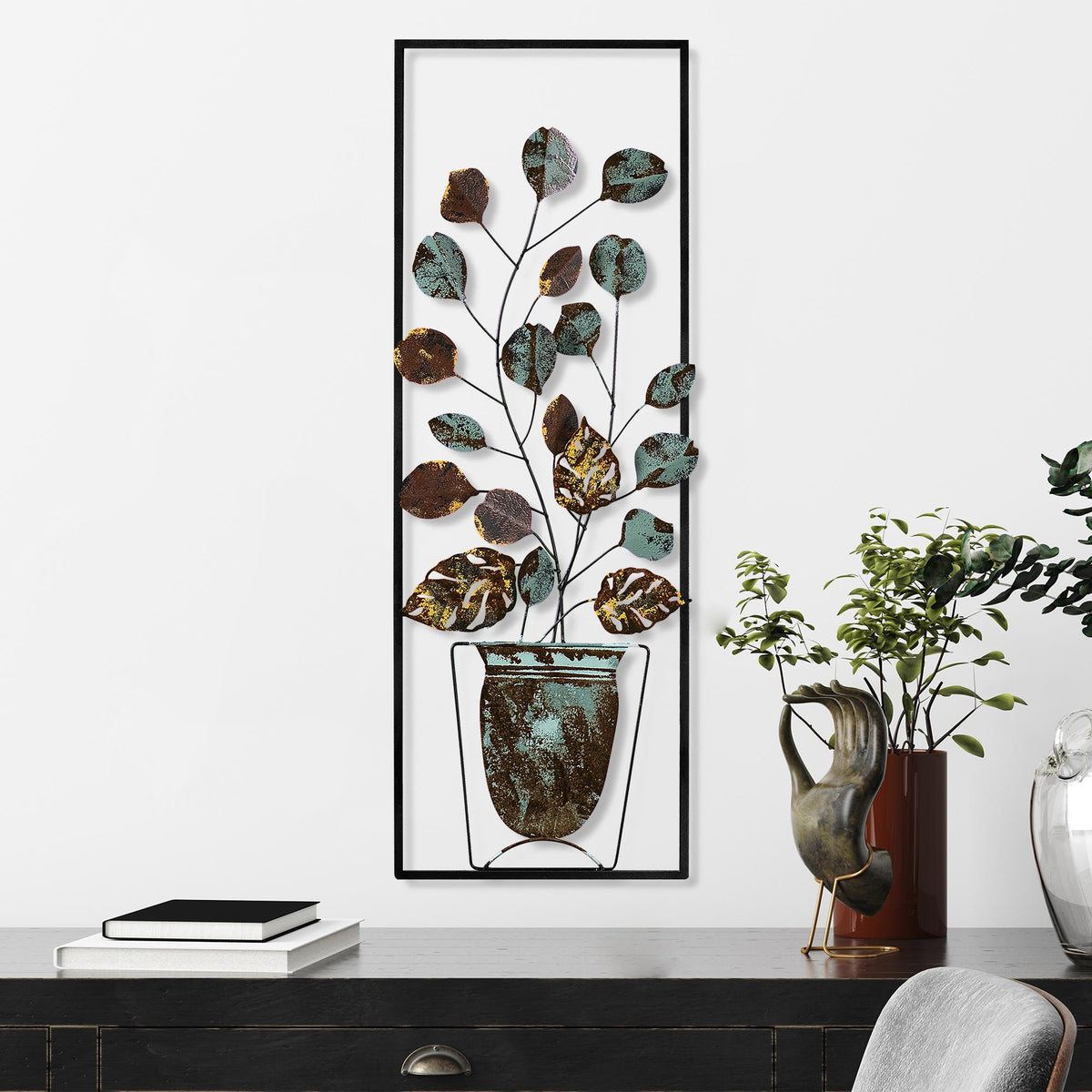 Dekoratif Metal Duvar Tablosu - 32x90 cm - 0
