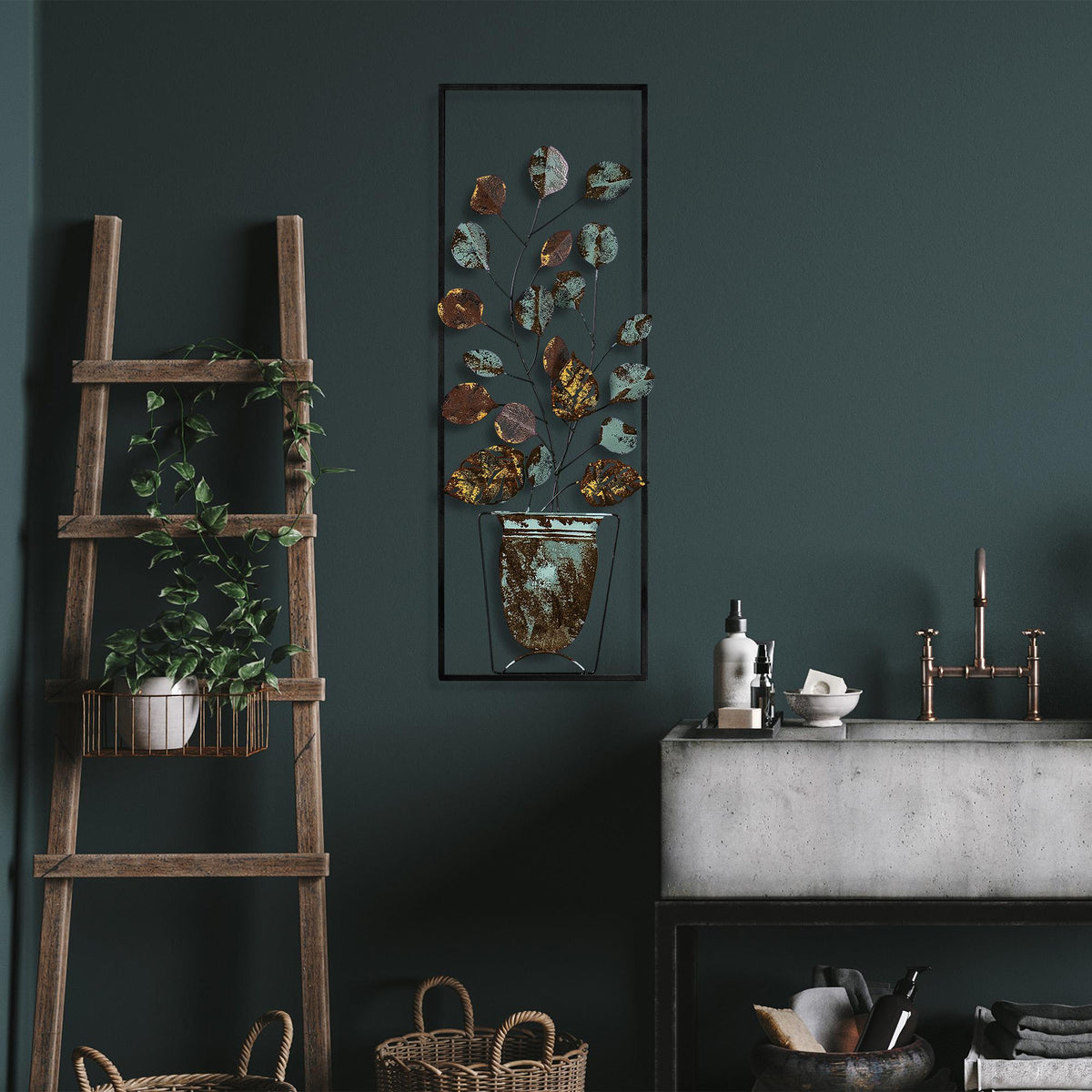 Dekoratif Metal Duvar Tablosu - 32x90 cm - 1