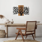 Ahşap ve Metal Duvar Tablosu, Siyah-Ceviz - 59x96 cm - 2