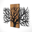 Ahşap ve Metal Duvar Tablosu, Siyah-Ceviz - 59x96 cm - 4