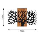 Ahşap ve Metal Duvar Tablosu, Siyah-Ceviz - 59x96 cm - 5