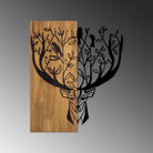 Ahşap ve Metal Duvar Tablosu, Siyah-Ceviz - 49x58 cm - 1