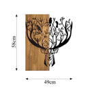 Ahşap ve Metal Duvar Tablosu, Siyah-Ceviz - 49x58 cm - 5