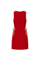 Sabine Mini Krep Elbise - Paprika Kırmızı - 1