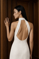 Marcel Midi Krep Elbise Ivory, Beyaz - 4