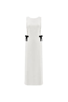 Sabine Midi Krep Elbise - Ivory Beyaz - 0