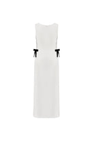 Sabine Midi Krep Elbise - Ivory Beyaz - 1