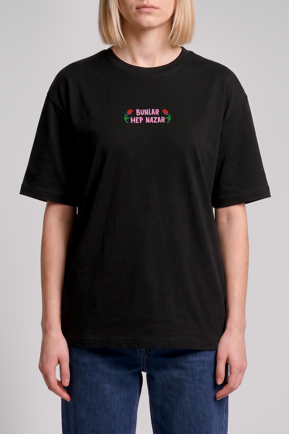 Bunlar Hep Nazar Unisex Oversize Tshirt - 5