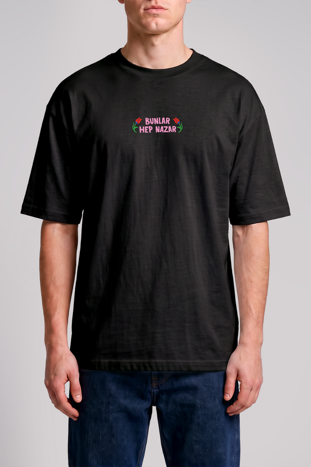 Bunlar Hep Nazar Unisex Oversize Tshirt - 4