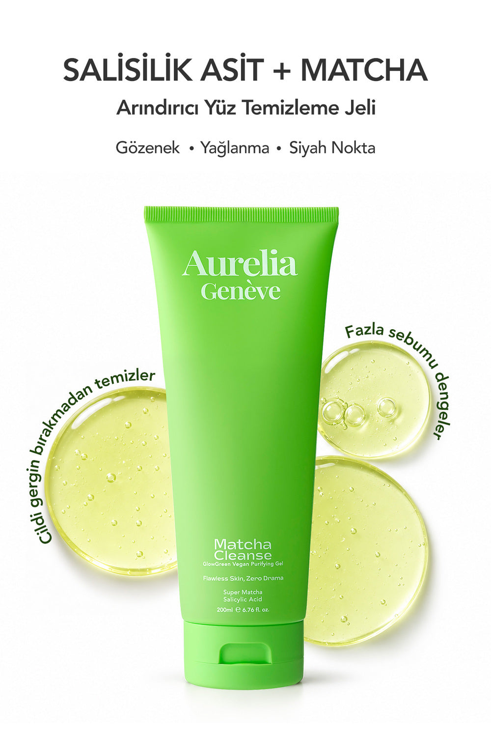 Aurelia Geneve Matcha Cleanse Yüz Temizleme Jeli - 200 ml - 0