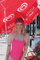 Pembe Çiçek Desenli Örgü Saç Bonesi - 4