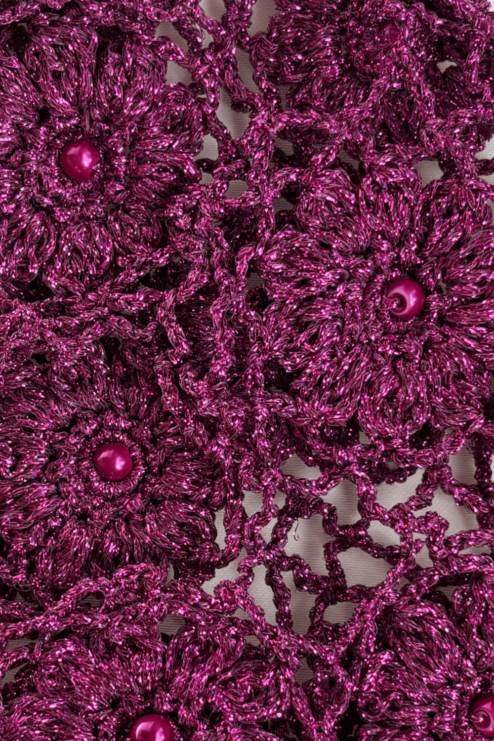 Pembe Çiçek Desenli Örgü Saç Bonesi - 5