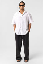 Oversize Yıkamalı Poplin Gömlek - Ekru - 0