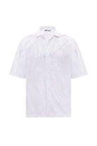 Oversize Yıkamalı Poplin Gömlek - Ekru - 1