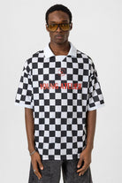 Oversize Polo Yaka Forma Tişört - Siyah ve Beyaz - 2