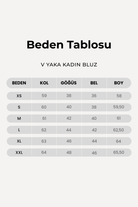 V Yaka Uzun Kollu Kadın Bluz, Somon - 3