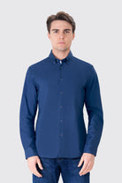 Slim Fit Oxford Erkek Gömlek, Lacivert - 2