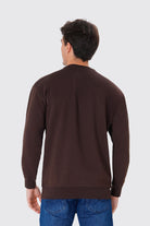 Regular Fit Logo Nakışlı Sweatshirt, Kahverengi - 3