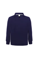 Polo Yaka Logo Nakışlı Sweatshirt, Lacivert - 0